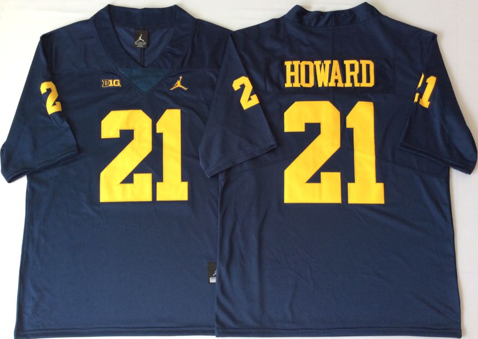 NCAA Men Michigan Wolverines Blue 21 HOWARD